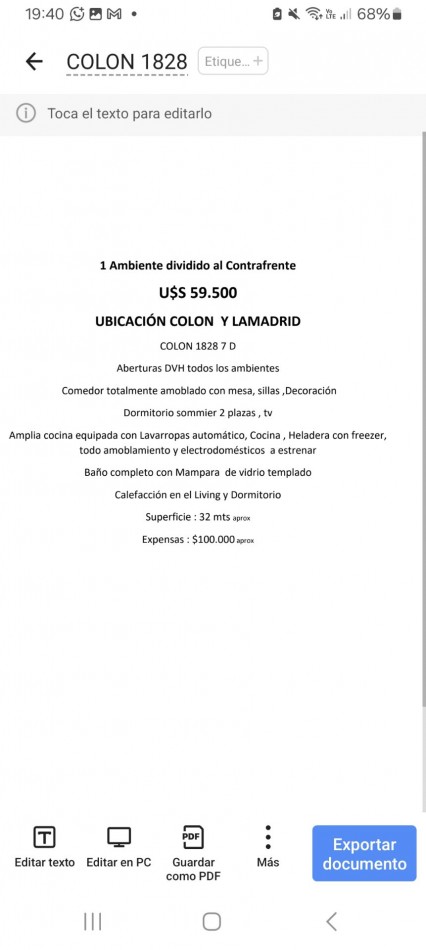 VENTA 1AMB DIVISIBLE RECICLADO CENTRO 